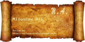 Miloszav Ali névjegykártya